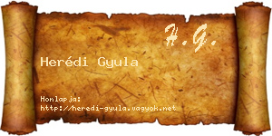 Herédi Gyula névjegykártya
